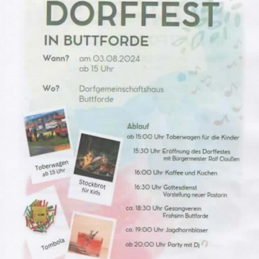 Dorffest in Buttforde am 3. August