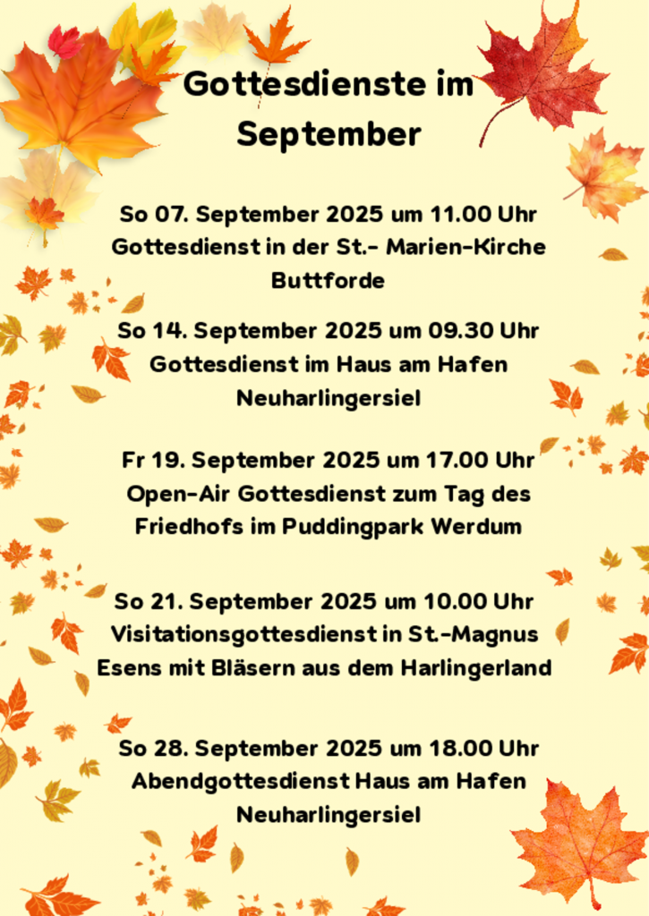 Gottesdienste im September