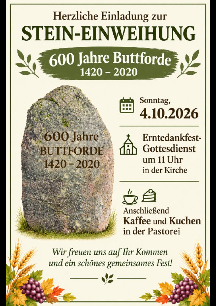 Stein-Einweihung 600 Jahre Buttforde